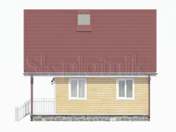 Каркасный дом с балконом ДК-33, свайный фундамент. Картинка №4