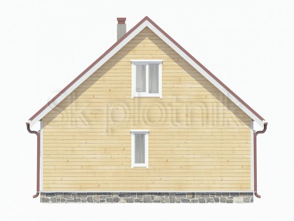 Каркасный дом с балконом ДК-33, свайный фундамент. Картинка №5