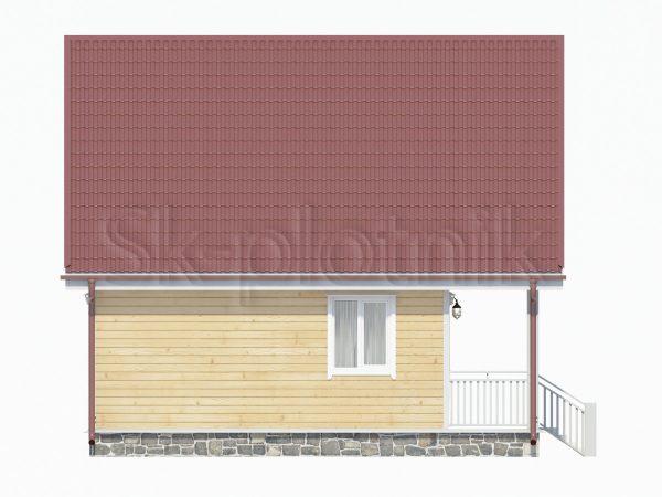 Каркасный дом с балконом ДК-33, свайный фундамент. Картинка №6