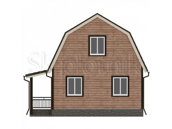 Дачный дом 6х6 из бруса с мансардой и крыльцом Д-13. Картинка №5