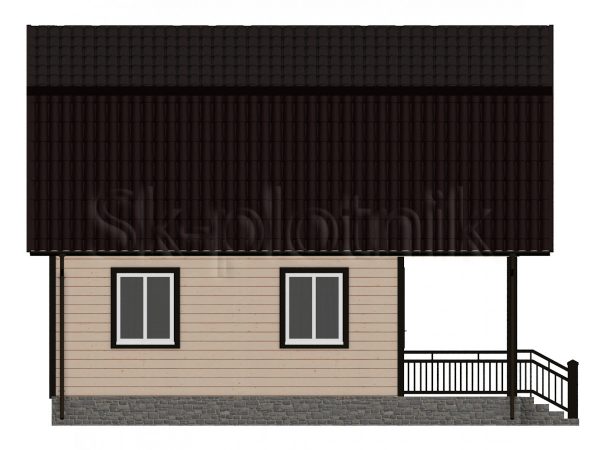 Проект каркасного дома 6х8 с террасой и балконом ДК-2. Картинка №4