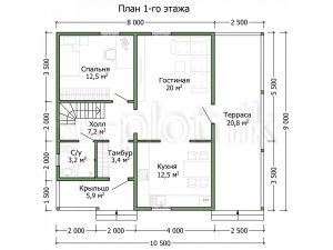 Проект Каркасный дом 10,5х9 в финском стиле ДК-90. Миниатюра №4