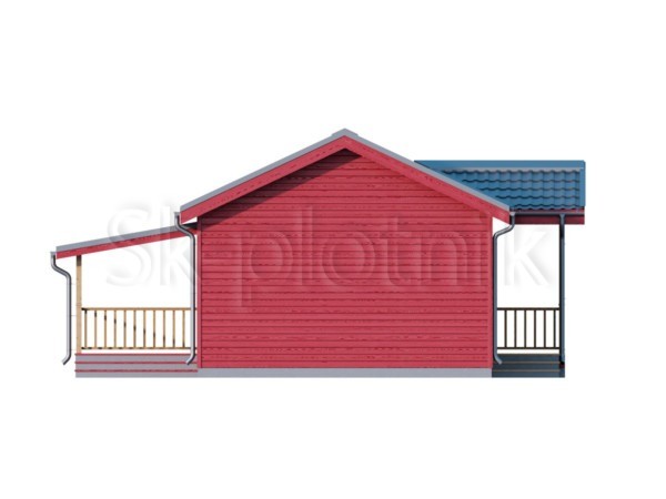 Проект одноэтажного финского каркасного дома 6х9 с террасой ДК-142. Картинка №5