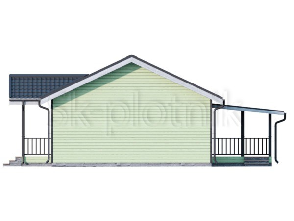 Проект одноэтажного финского каркасного дома 8х10 с террасой ДК-141. Картинка №5